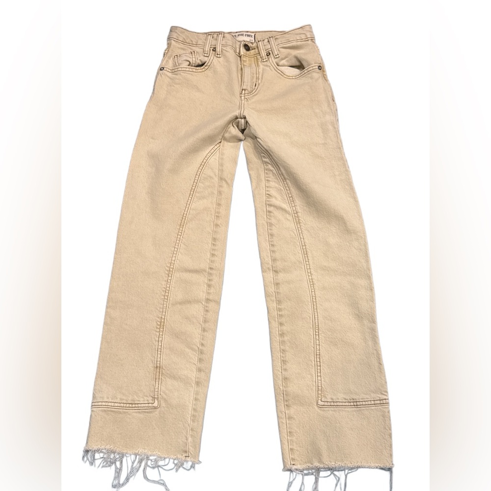 Free People Tan Straight Leg Pants